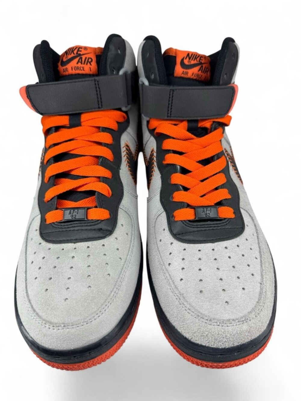Nike Air Force 1 High Gray Black Orange Men's Size 8 Sneakers Baltimore Orioles